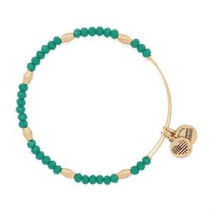 Alex and Ani Balance Beaded Bangle Turquoise and Metallic “gold” beads